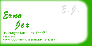 erno jex business card